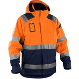 Blåkläder 4987-1987 Shell jack High Vis ongevoerd Oranje/Marineblauw