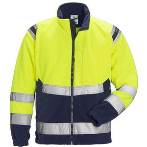 Fristads High vis fleecejack klasse 3 4041 FE Hi-Vis geel/marineblauw maat XL