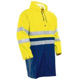 Jobman 1565 Hi-Vis Raincoat Geel/Navy maat L