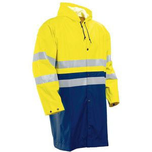 Jobman 1565 Hi-Vis Raincoat Geel/Navy maat L
