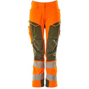 Mascot Accelerate Safe Broek met kniezakken 19078-511 - hi-vis oranje/mosgroen