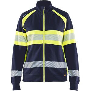 Blåkläder 3505-1158 Dames sweater High Vis Marine/High Vis Geel maat S