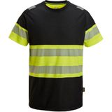 Snickers 2538 High-Vis Klasse 1 T-Shirt Zwart/High-Vis Geel maat M