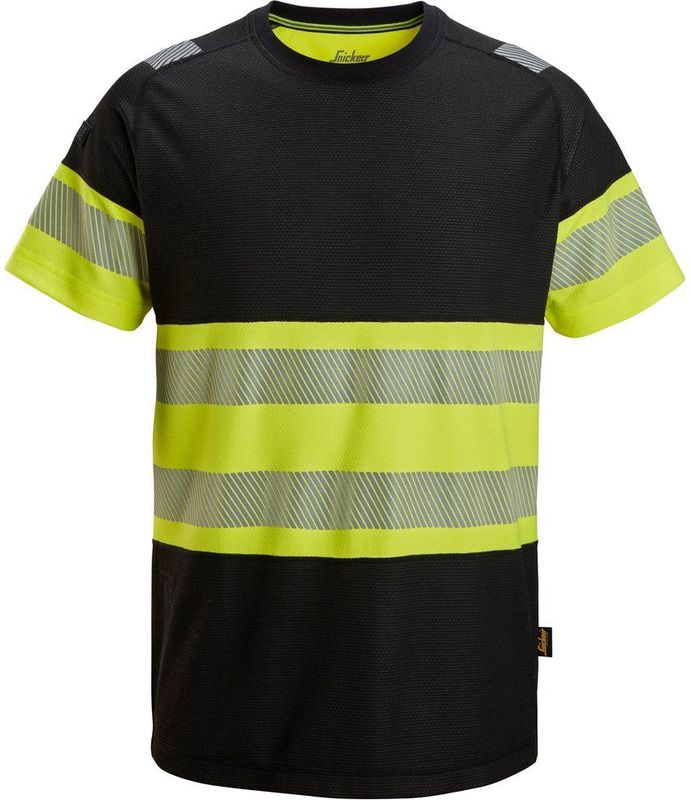 Snickers 2538 High-Vis Klasse 1 T-Shirt Zwart/High-Vis Geel maat M