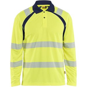 Blåkläder 3598-1013 UV-Poloshirt lange mouw High Vis High Vis Geel/Marineblauw maat 4XL