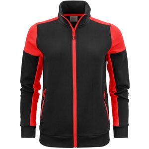 Printer Sweatvest Prime Lady Dames Zwart/Rood maat M