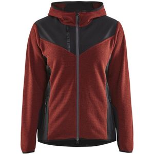 Blåkläder 5941-2536 Gebreid damesjack met softshell Gebrand rood/Zwart maat XXL