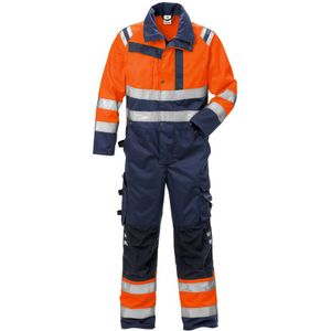 Fristads High vis overall klasse 3 8026 PLU Hi-Vis oranje/marineblauw maat 2XL