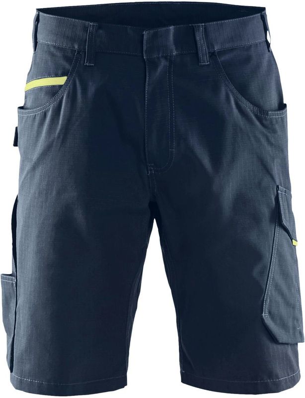Blåkläder 1499-1330 Serviceshort Donker marineblauw/High vis geel maat C44