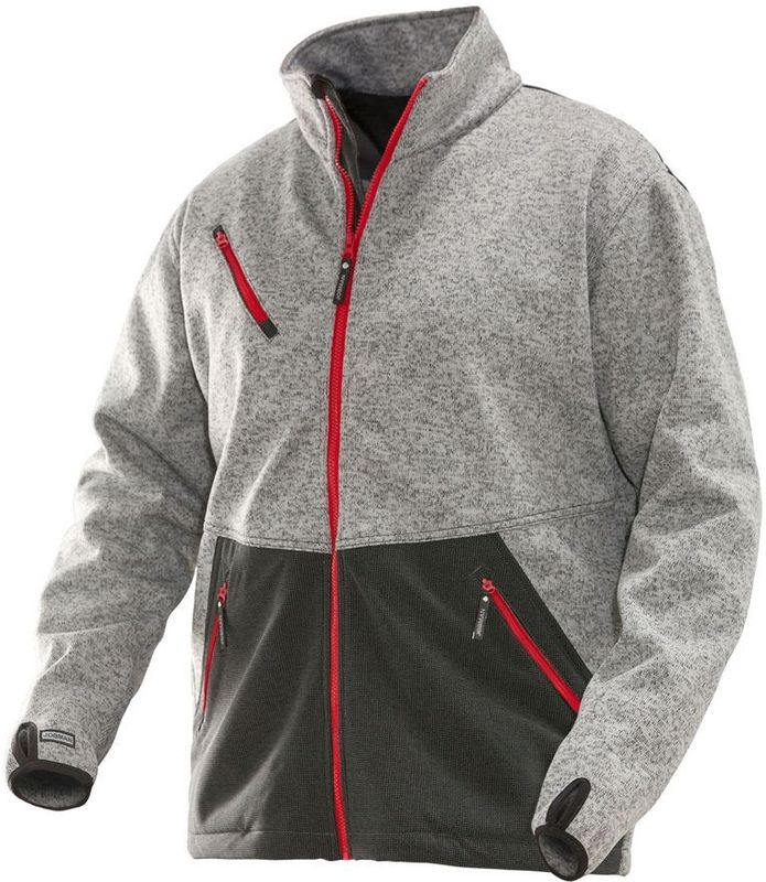 Jobman 1247 Softshell Jacket Grijs/Rood maat XS