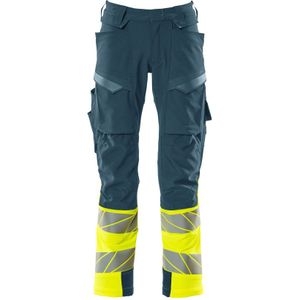 Mascot 19179-511 Broek met kniezakken Donkerpetrol/Hi-Vis Geel maat 90C51