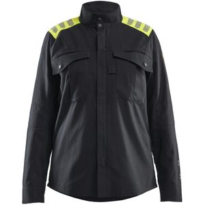 Blåkläder 4072-1512 Multinorm dames overhemd inherent Zwart/High Vis Geel maat L