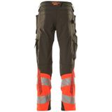 Mascot 19179-511 Broek met kniezakken Donkerantraciet/Hi-Vis Rood