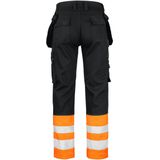 Jobman 2277 Hi-Vis Trousers HP 65227710 - Zwart/Oranje