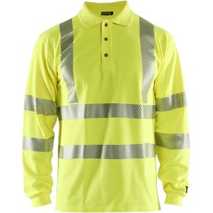 Blåkläder 3439-1741 Multinorm polo piqué lange mouw High Vis Geel maat 4XL