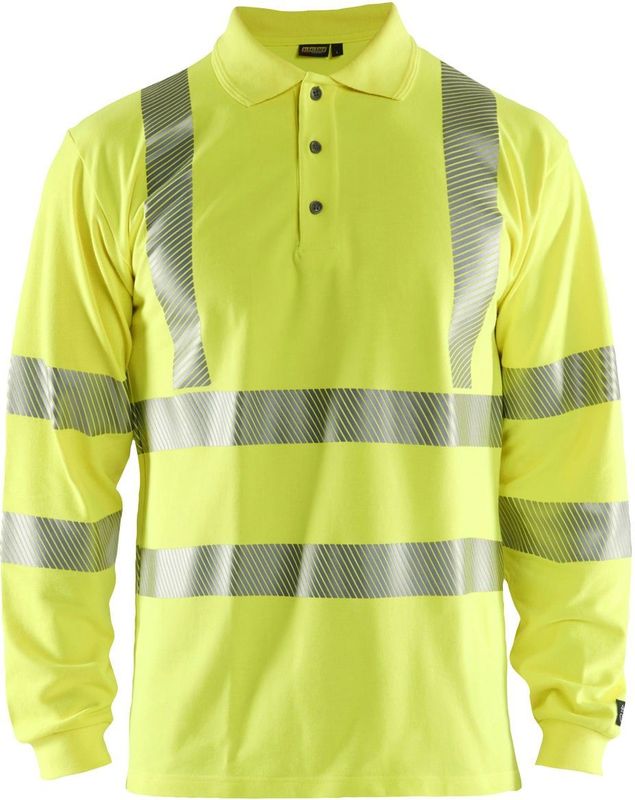 Blåkläder 3439-1741 Multinorm polo piqué lange mouw High Vis Geel maat 4XL