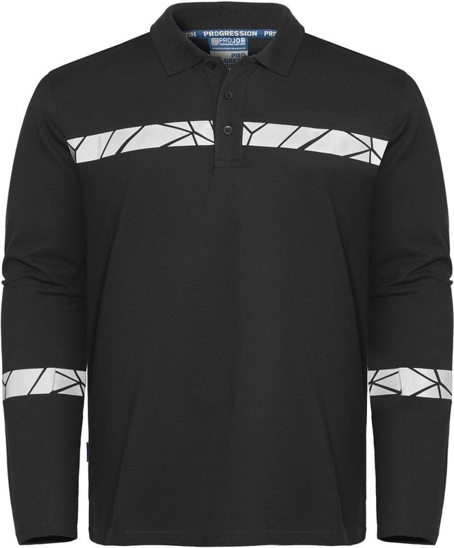 Projob 7004 Polo Lange Mouwen Heren Zwart/Zwart maat 4XL