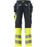 Mascot Safe Supreme Broek met spijkerzakken 17531-860 - donkermarine/hi-vis geel