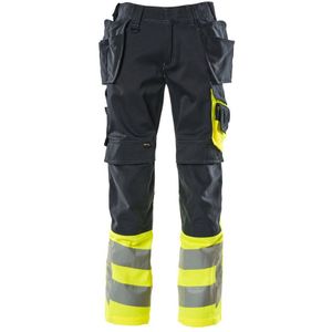 Mascot Safe Supreme Broek met spijkerzakken 17531-860 - donkermarine/hi-vis geel