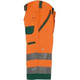 Dassy - Lucca - Hogezichtbaarheidsshort - Fluo-Oranje/Flessengroen