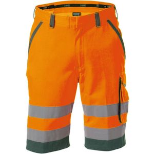 Dassy Lucca Hogezichtbaarheidsshort Fluo-Oranje/Flessengroen maat 44