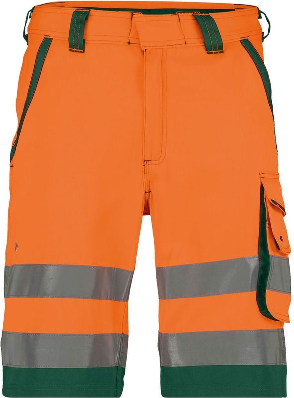 Dassy - Lucca - Hogezichtbaarheidsshort - Fluo-Oranje/Flessengroen