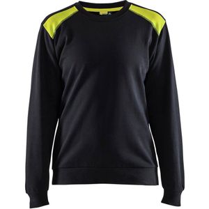 Blåkläder 3408-1158 Sweatshirt bi-colour Dames Zwart/High Vis Geel