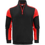 Printer Sweater Prime Halfzip Zwart/Rood