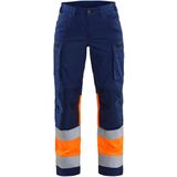 Blåkläder 7161-1811 Dames werkbroek High Vis met stretch Marineblauw/Oranje maat C32