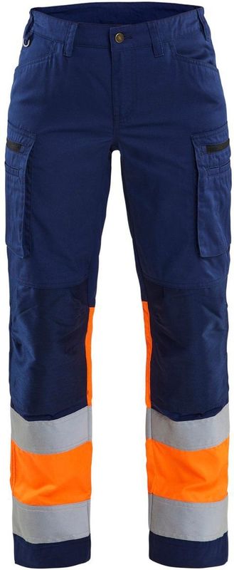Blåkläder 7161-1811 Dames werkbroek High Vis met stretch Marineblauw/Oranje maat C32