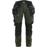 Blåkläder 7170-1149 Dames werkbroek met stretch Woudgroen/Roest maat C32