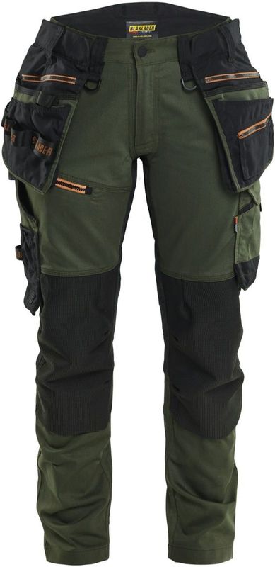 Blåkläder 7170-1149 Dames werkbroek met stretch Woudgroen/Roest maat C32