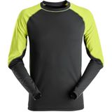 Snickers - 2405 - Neon T-shirt - Zwart/Neongeel - Lange Mouwen