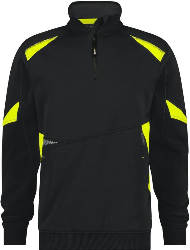 Dassy Aratu Sweater Zwart/Fluogeel maat XS