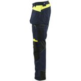 Blåkläder 1555-1860 Werkbroek met spijkerzakken Donker marineblauw/High vis geel maat C146