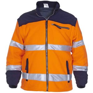 Hydrowear Feldkirchen Fleecejack Oranje/Marineblauw maat S