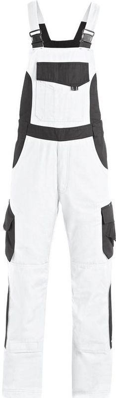 FHB Eckhard Tuinbroek Twill Wit-Antraciet maat 42