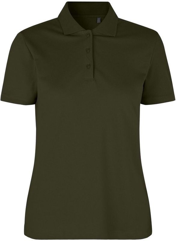 Pro Wear by Id 0587 Poloshirt biologisch kantoen| dames Olijf maat XS