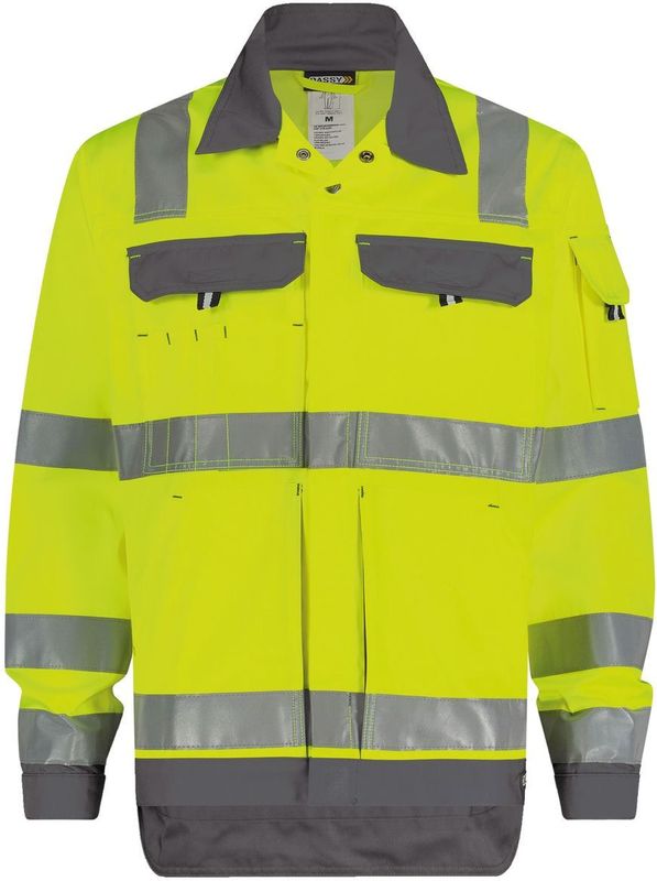 Dassy Dusseldorf Hogezichtbaarheidsvest Fluogeel/Cementgrijs 245gr maat XS