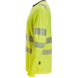 Snickers 2431 High-Vis Klasse T-shirt met Lange Mouwen - Geel High Visbility