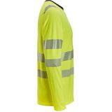 Snickers 2431 High-Vis Klasse T-shirt met Lange Mouwen - Geel High Visbility