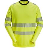 Snickers 2431 High-Vis Klasse T-shirt met Lange Mouwen - Geel High Visbility