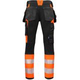 Projob 6540 Signalisatiestretchbroek Met Kniezakken En Spijkerzakken En Iso 20471 Klasse 1 Heren Oranje/Zwart maat C44