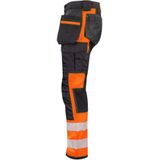 Projob 6540 Signalisatiestretchbroek Met Kniezakken En Spijkerzakken En Iso 20471 Klasse 1 Heren Oranje/Zwart maat C44