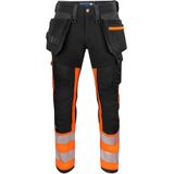 Projob 6540 Signalisatiestretchbroek Met Kniezakken En Spijkerzakken En Iso 20471 Klasse 1 Heren Oranje/Zwart maat C44