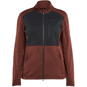 Blåkläder - 3549-2533 - Dames Sweatshirt met Rits - Gebrand Rood/Zwart