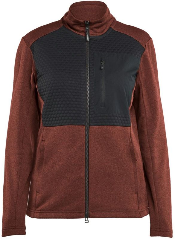 Blåkläder - 3549-2533 - Dames Sweatshirt met Rits - Gebrand Rood/Zwart