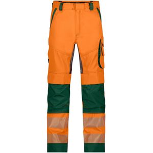 Dassy - Odessa - Zomer Hogezichtbaarheidsbroek - Fluo-Oranje/Flessengroen - Maat 56
