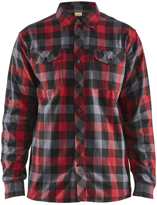 Blåkläder 3299-1152 Overhemd flanel Rood/Zwart maat L