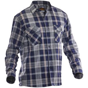 Jobman 5138 Flannel Shirt Heren Navy/Grijs